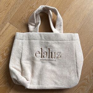 Beige Textured Tote Bag